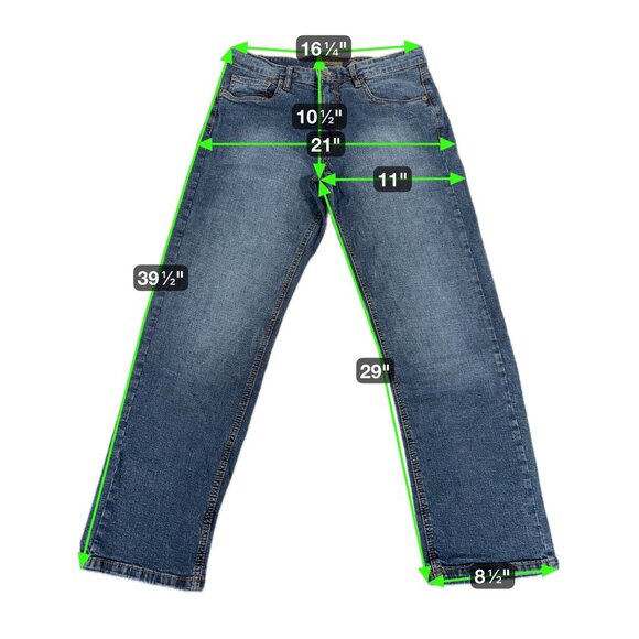 Urban Star Mens 34 Straight Leg Denim Jeans Dark Wash Outdoors Heavy Work - Picture 2 of 9